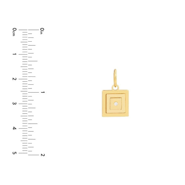 1.5pt Diamond Square Stacked Pendant