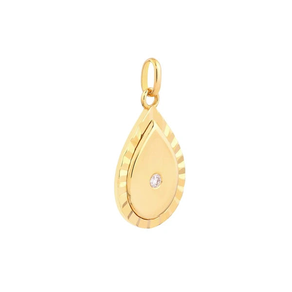 1/20tcw Diamond Teardrop Pendant