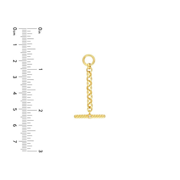 Diamond Bar On Rolo Chain Charm