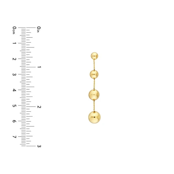 Graduated Bead Chain Dangle Earrings