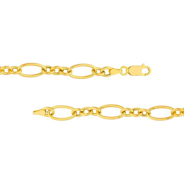 Hollow Oval Link 3+1 Chain Necklace