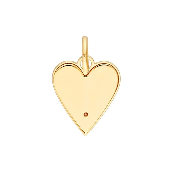 Diamond Fluted Heart Charm