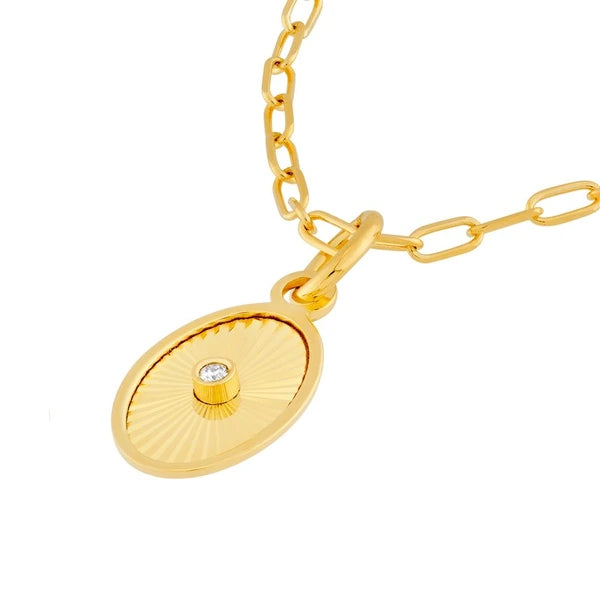 Diamond Fluted Oval Charm