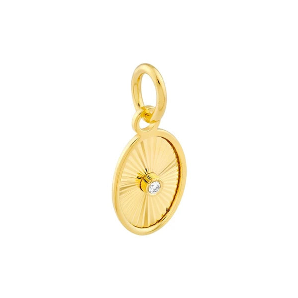 Diamond Fluted Oval Charm