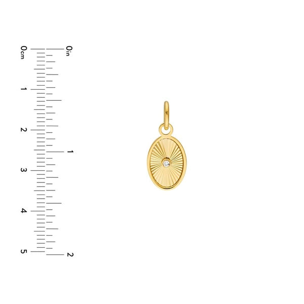 Diamond Fluted Oval Charm
