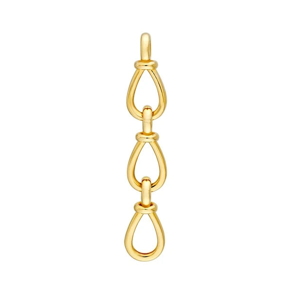 Long Teardrop Link Dangle Earrings