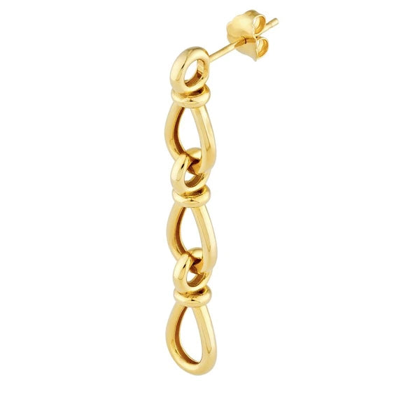 Long Teardrop Link Dangle Earrings