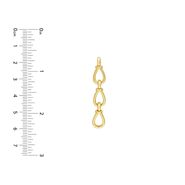 Long Teardrop Link Dangle Earrings