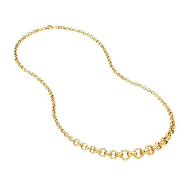 Hollow Graduated Medium Rolo Necklace