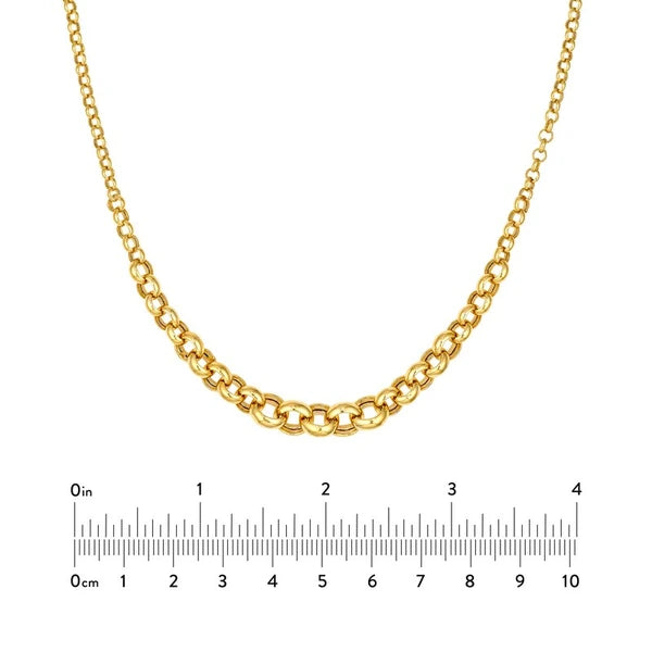 Hollow Graduated Medium Rolo Necklace