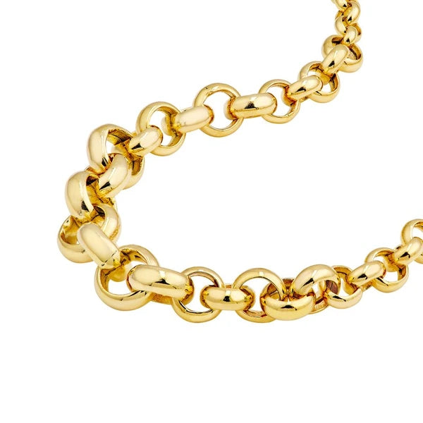 Hollow Graduated Large Rolo Necklace