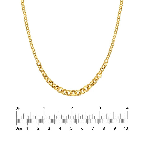 Hollow Graduated Large Rolo Necklace