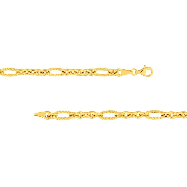 Hollow AlterN/Ating Twisted Oval Link 5+1 Chain Necklace