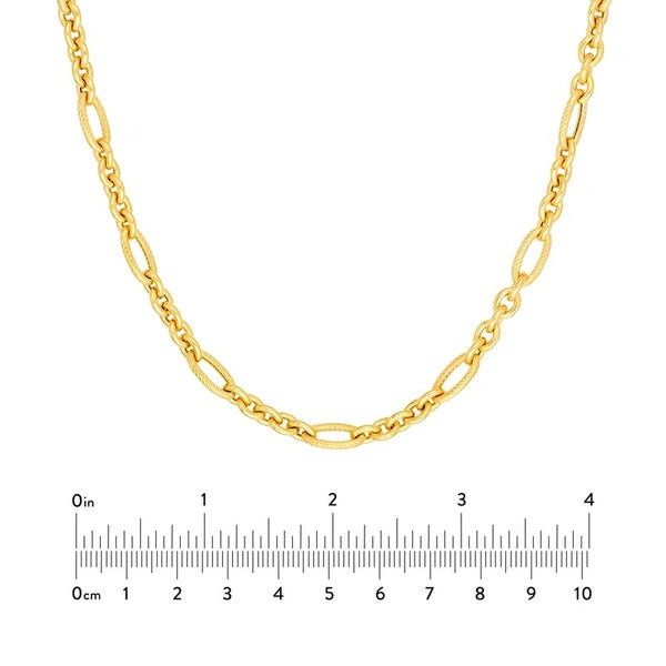 Hollow AlterN/Ating Twisted Oval Link 5+1 Chain Necklace