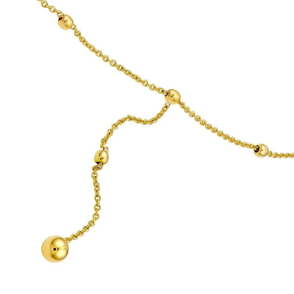 Beaded Chain Lariat Necklace