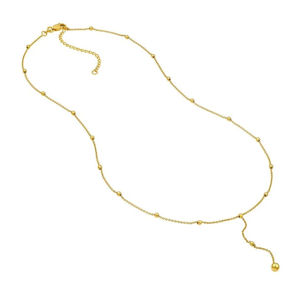 Beaded Chain Lariat Necklace