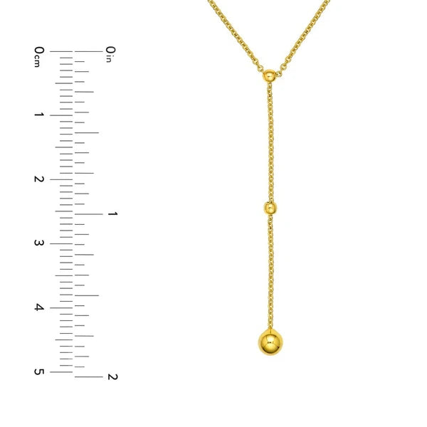 Beaded Chain Lariat Necklace