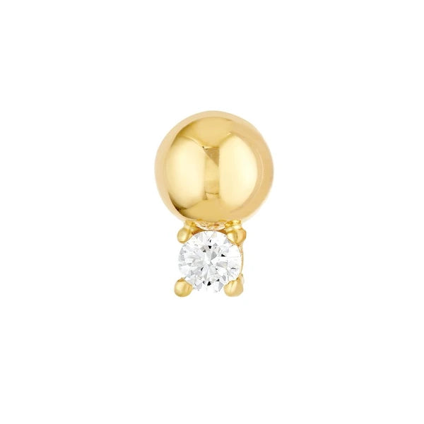 Diamond and Bead Stud Earrings