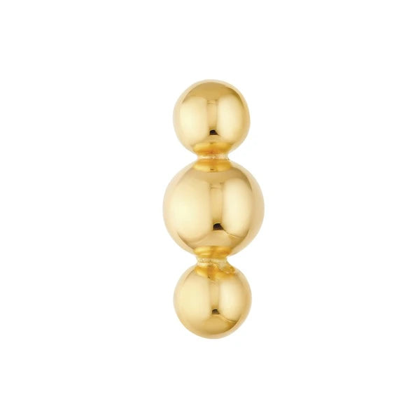 Linear Trio Bead Stud Earrings