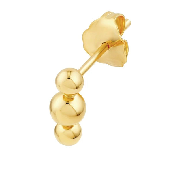 Linear Trio Bead Stud Earrings