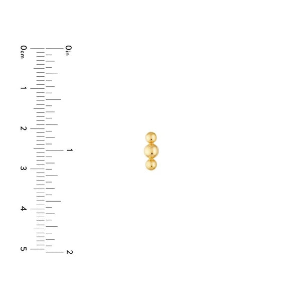 Linear Trio Bead Stud Earrings