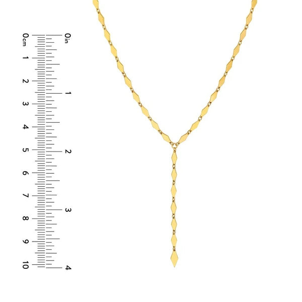 Mirror Diamond Shape Link Lariat Necklace