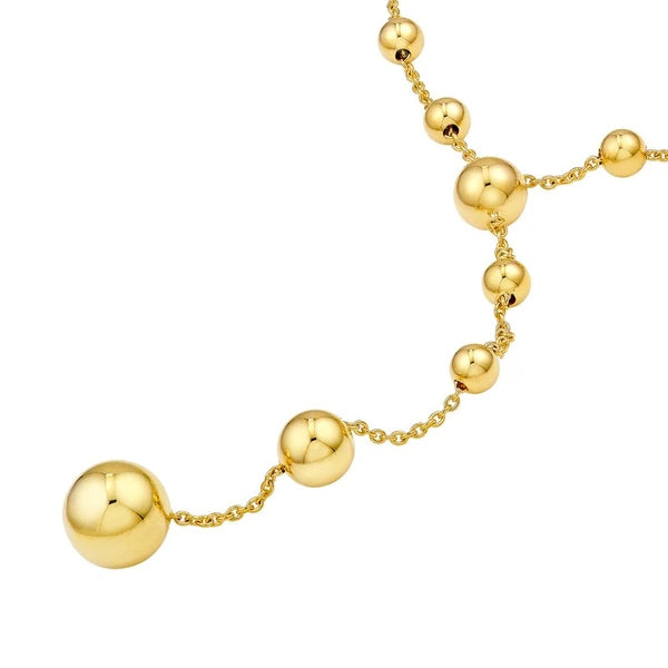 Graduated Bead Lariat Necklace