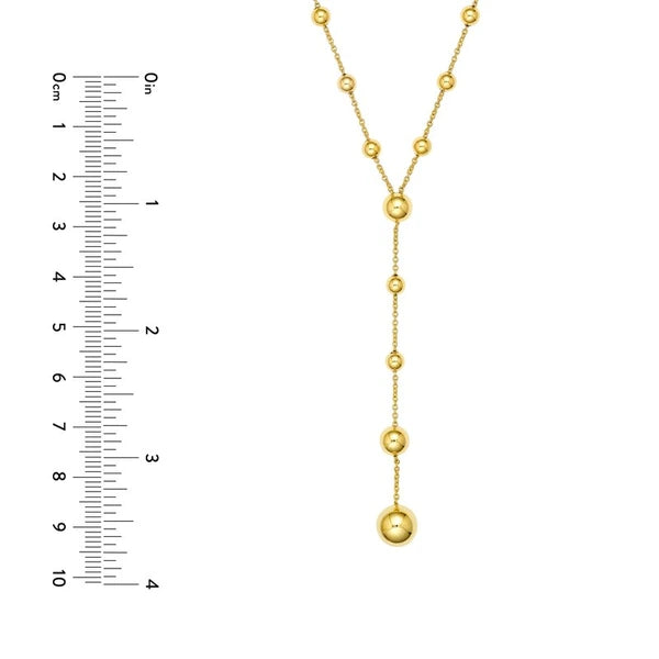 Graduated Bead Lariat Necklace