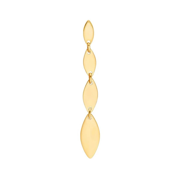 Mirror Graduated Oval Shape Link Dangle Earrings