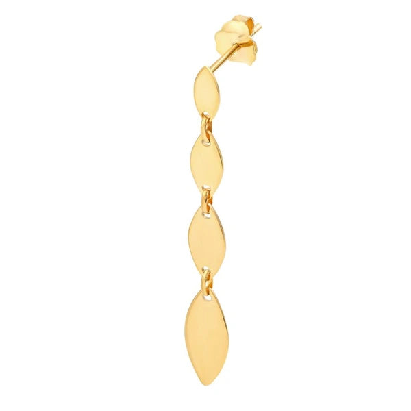 Mirror Graduated Oval Shape Link Dangle Earrings