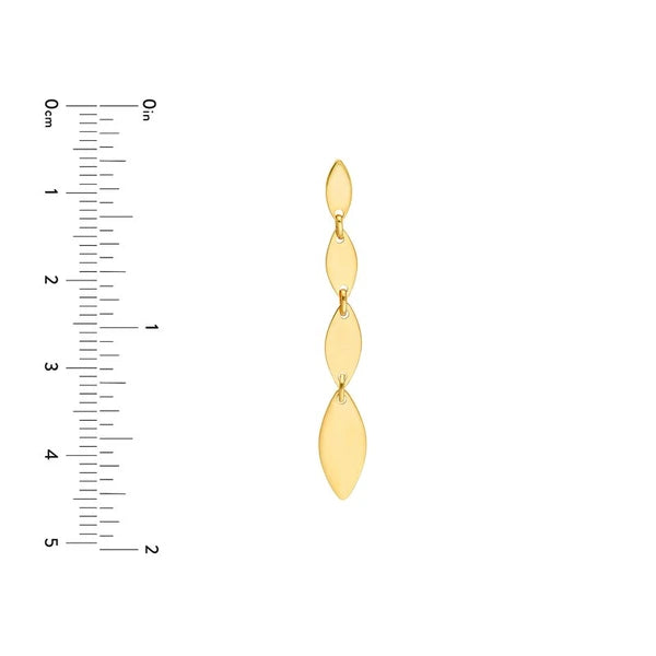 Mirror Graduated Oval Shape Link Dangle Earrings