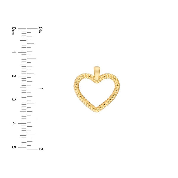Twisted Rope Open Heart Pendant