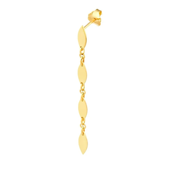 Mirror Long Diamond Shape Link Dangle Earrings