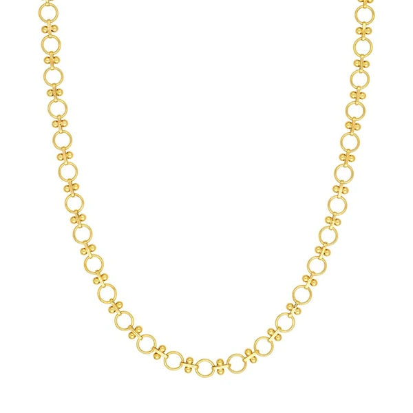 AlterN/Ating Round Link and Beaded Bar Necklace