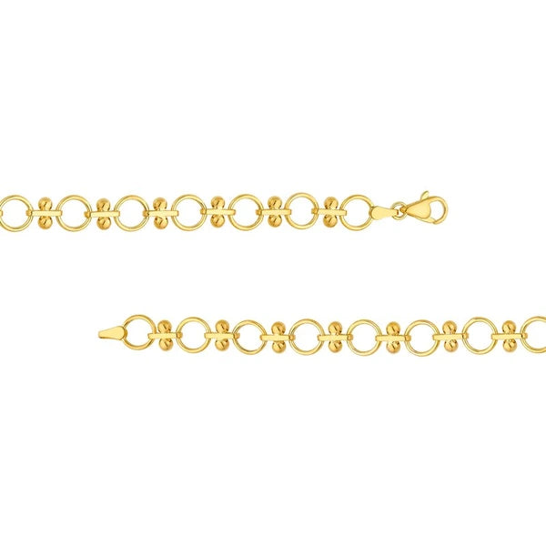 AlterN/Ating Round Link and Beaded Bar Necklace