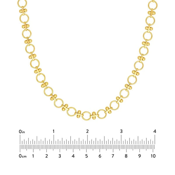 AlterN/Ating Round Link and Beaded Bar Necklace