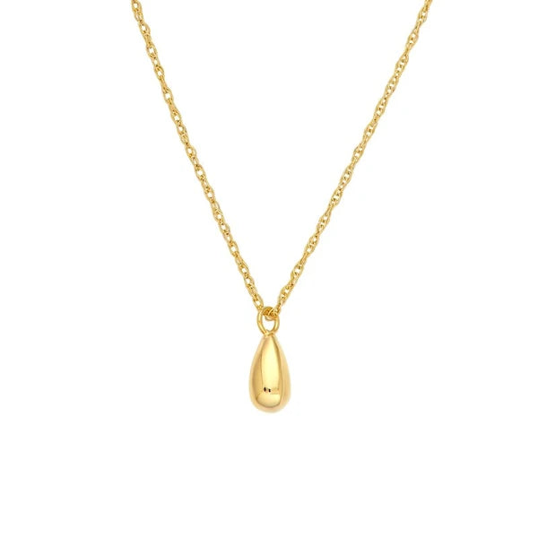 So You Small Puffy Teardrop Pendant Necklace