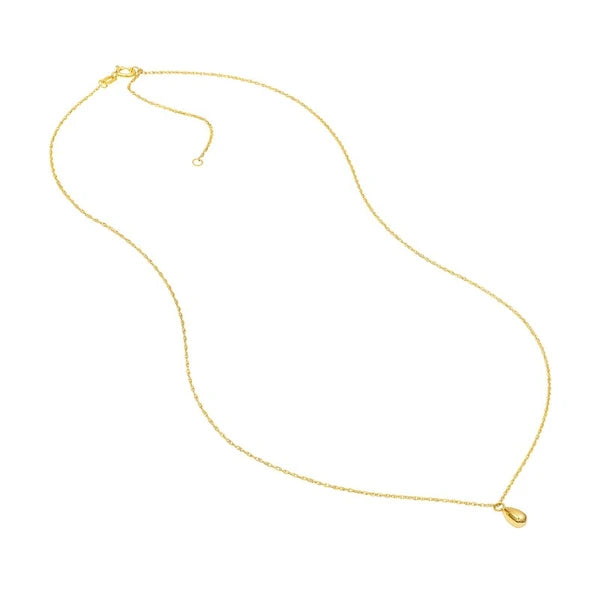 So You Small Puffy Teardrop Pendant Necklace