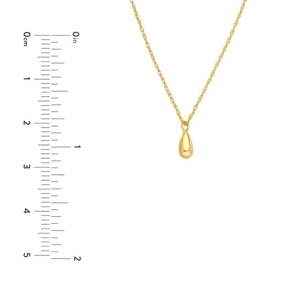 So You Small Puffy Teardrop Pendant Necklace