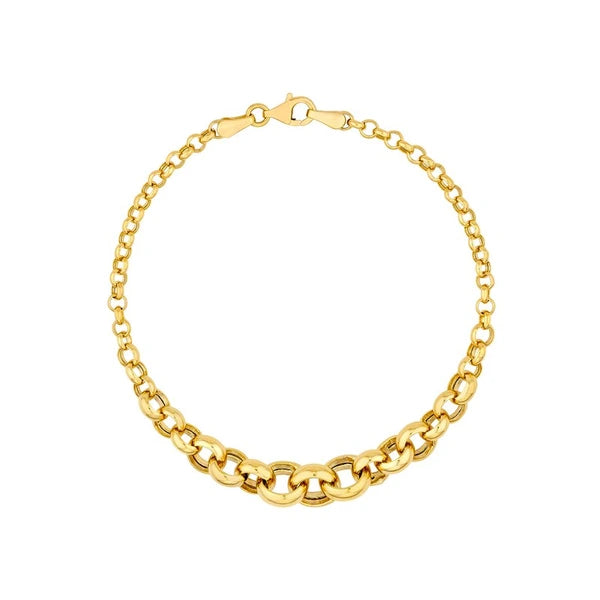 Hollow Graduated Round Link Bracelet