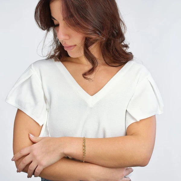 Hollow Graduated Round Link Bracelet