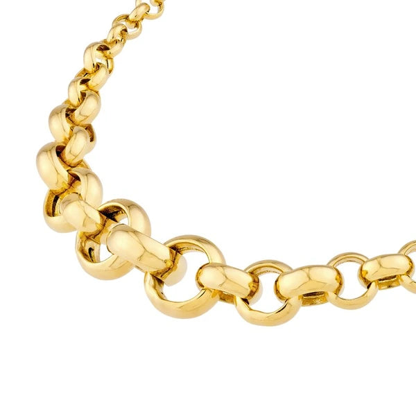 Hollow Graduated Round Link Bracelet
