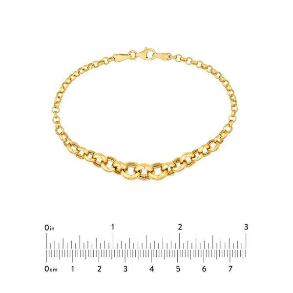 Hollow Graduated Round Link Bracelet