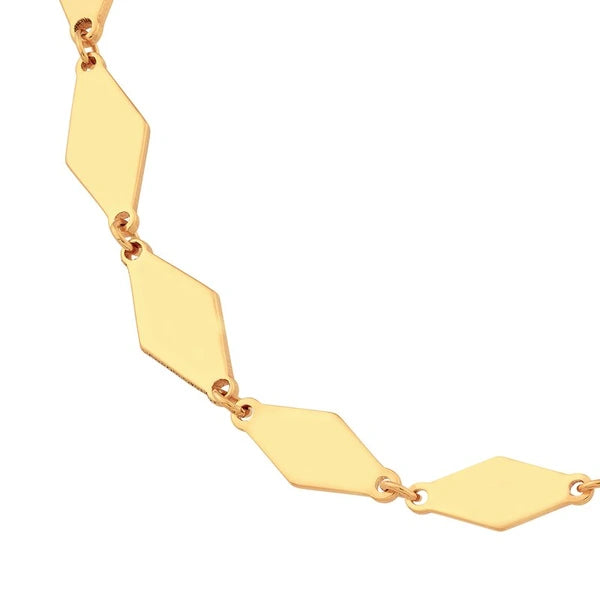 Graduated Diamond Flat Link Necklace