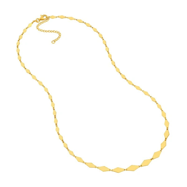 Graduated Diamond Flat Link Necklace