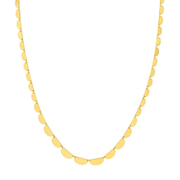 Graduated Half Moon Link Necklace