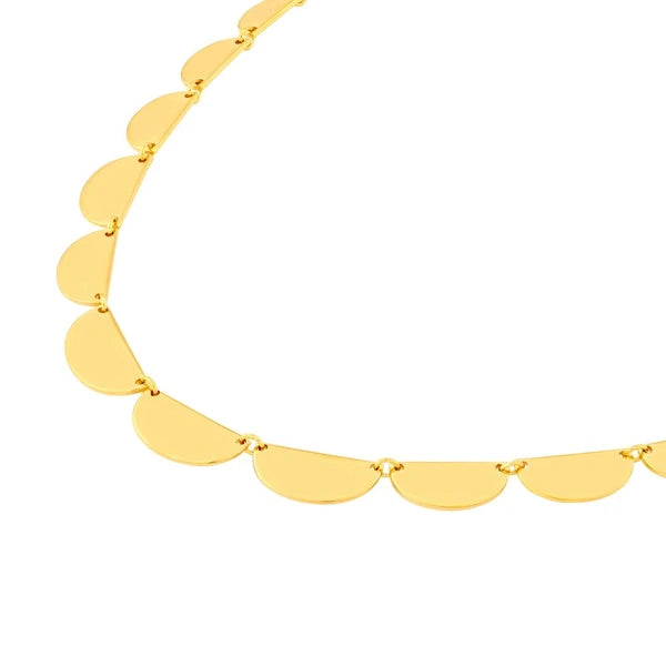 Graduated Half Moon Link Necklace