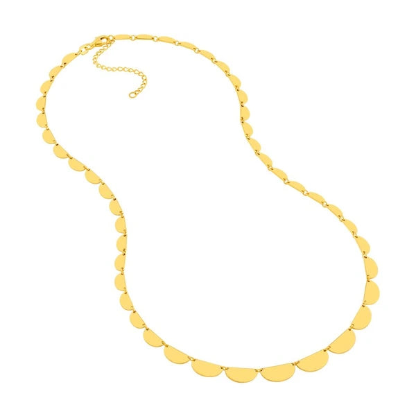 Graduated Half Moon Link Necklace