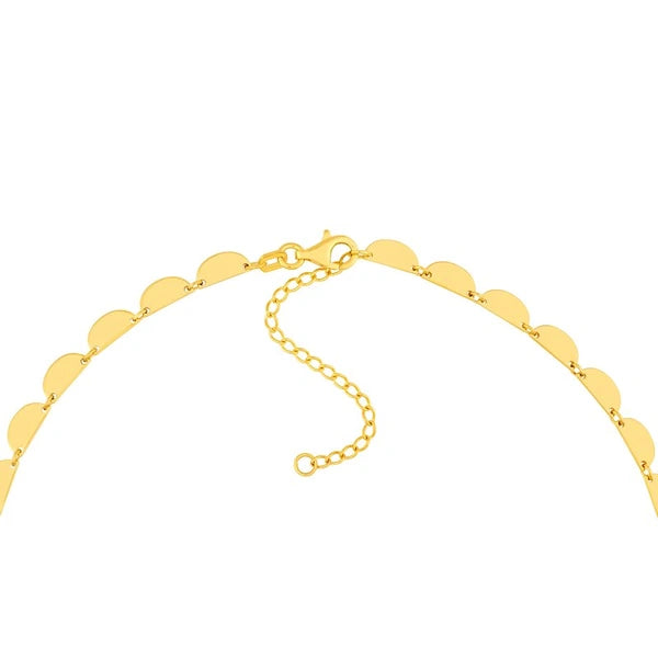 Graduated Half Moon Link Necklace