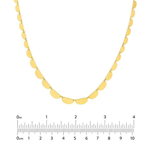 Graduated Half Moon Link Necklace